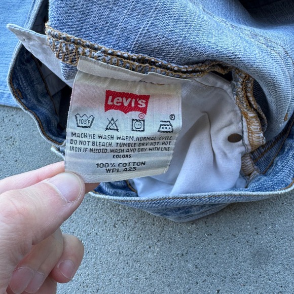 Levi's Vintage 501 Original Button Fly Light Wash Blue Denim Jeans Men 31x30 - Picture 10 of 15